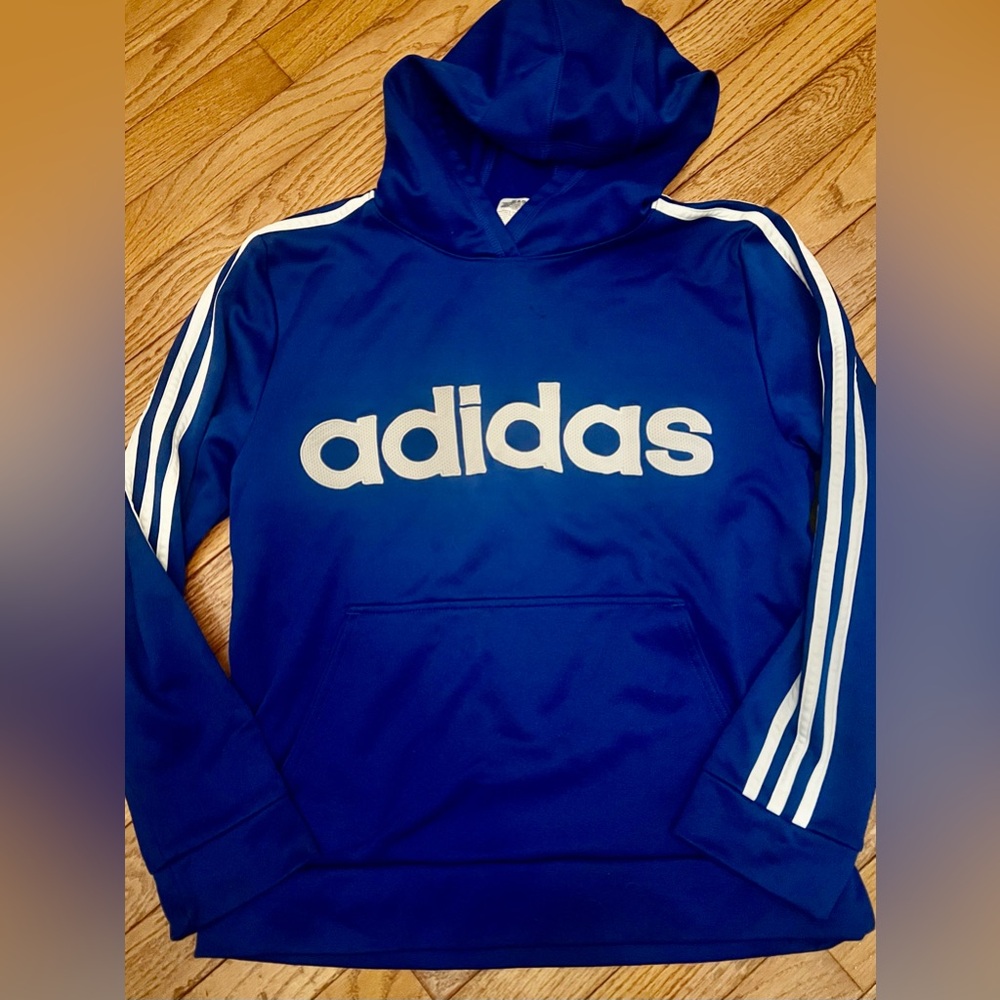 Adidas Royal Blue  Boys Apparel with White Stripes Youth Large